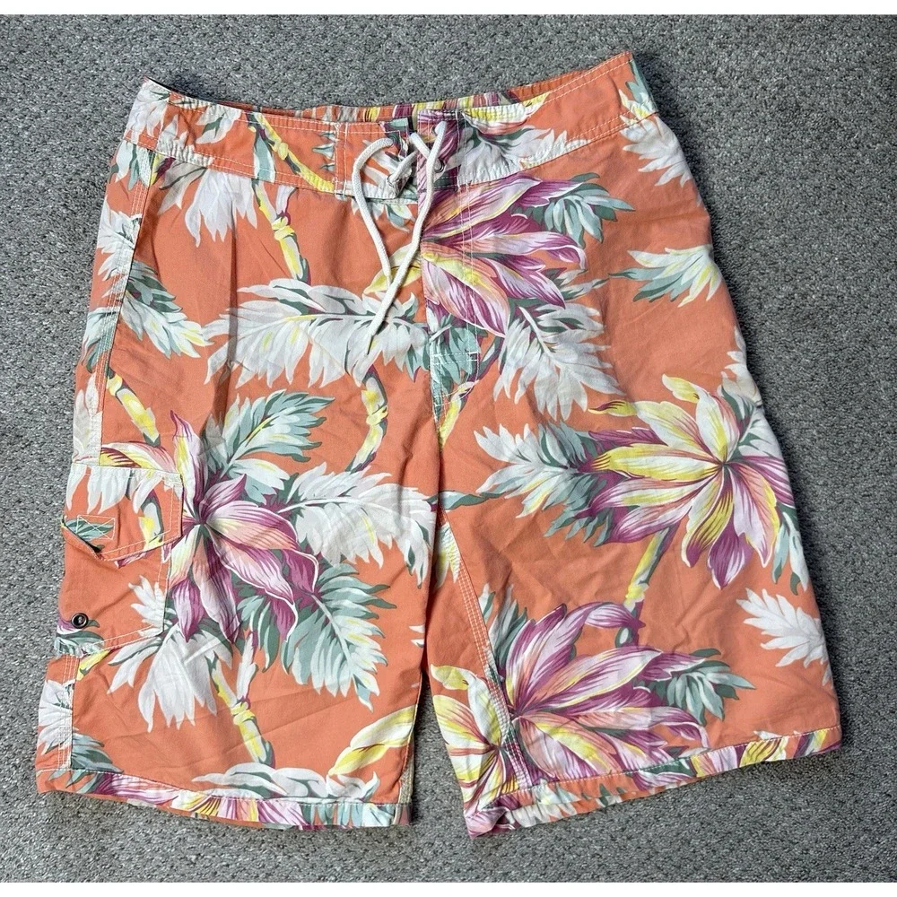 Polo Ralph Lauren Men's 30 Vintage Swim Trunks Board Shorts Hawaiian Tropical‎